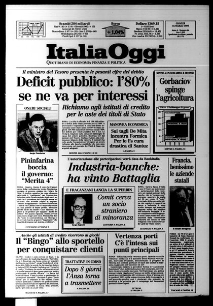 Italia oggi : quotidiano di economia finanza e politica